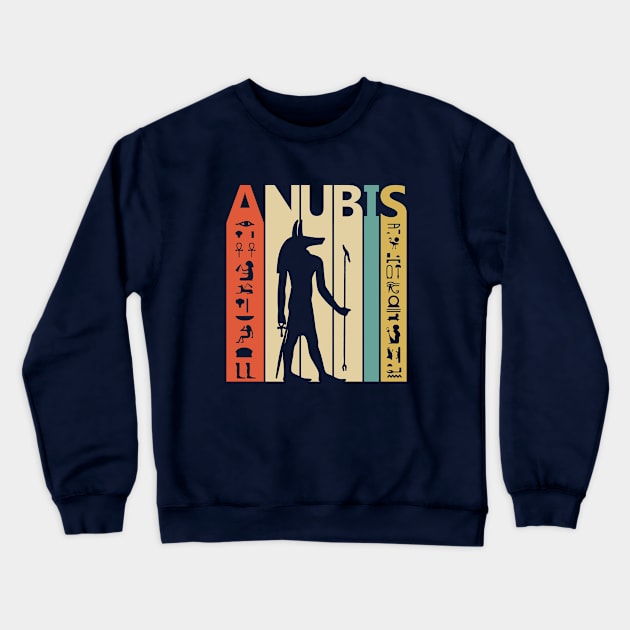 Vintage Ancient Egypt God Anubis Crewneck Sweatshirt by GWENT